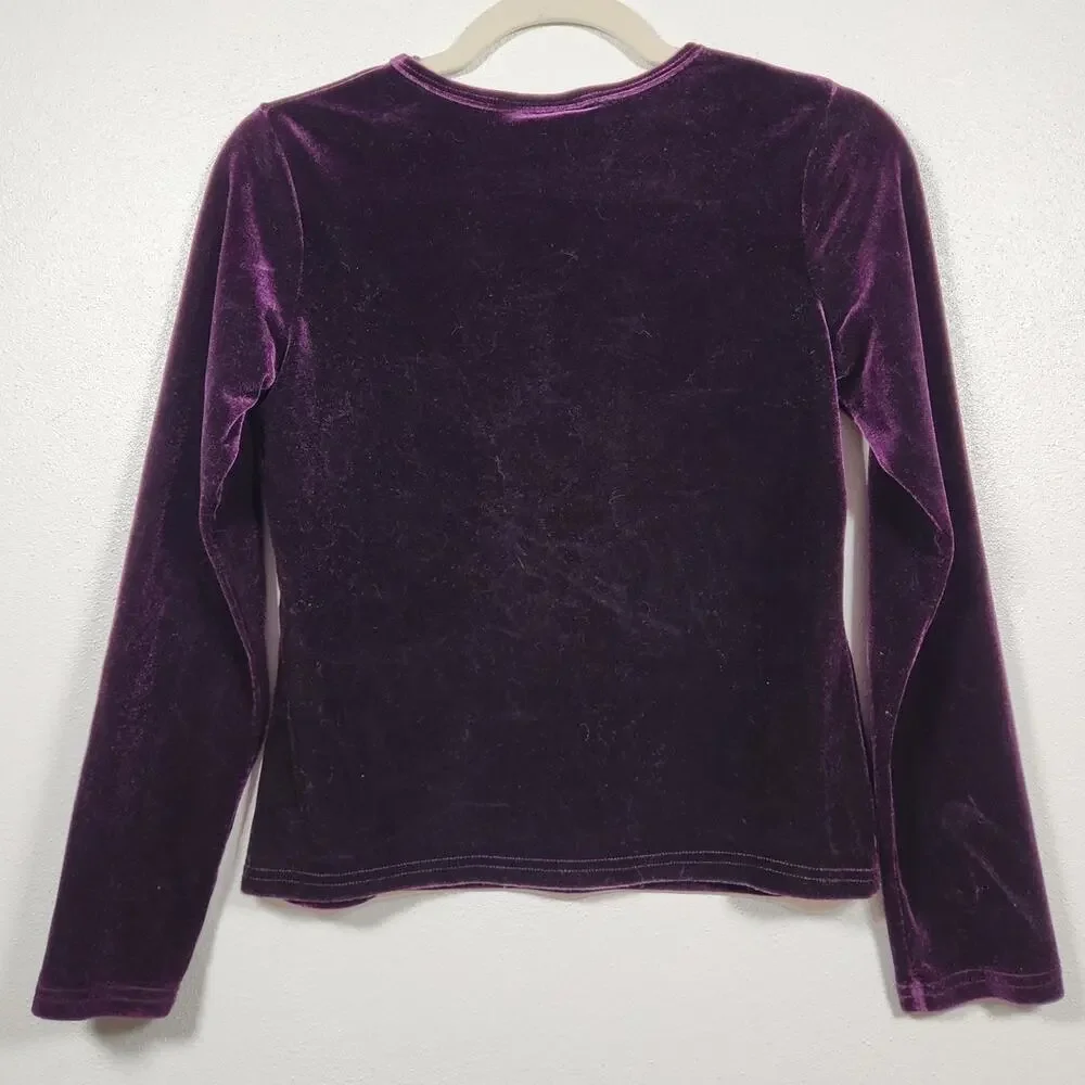 Vintage y2k If you Dare Youth Crushed Velvet Butterfly Boho Hippie Shirt